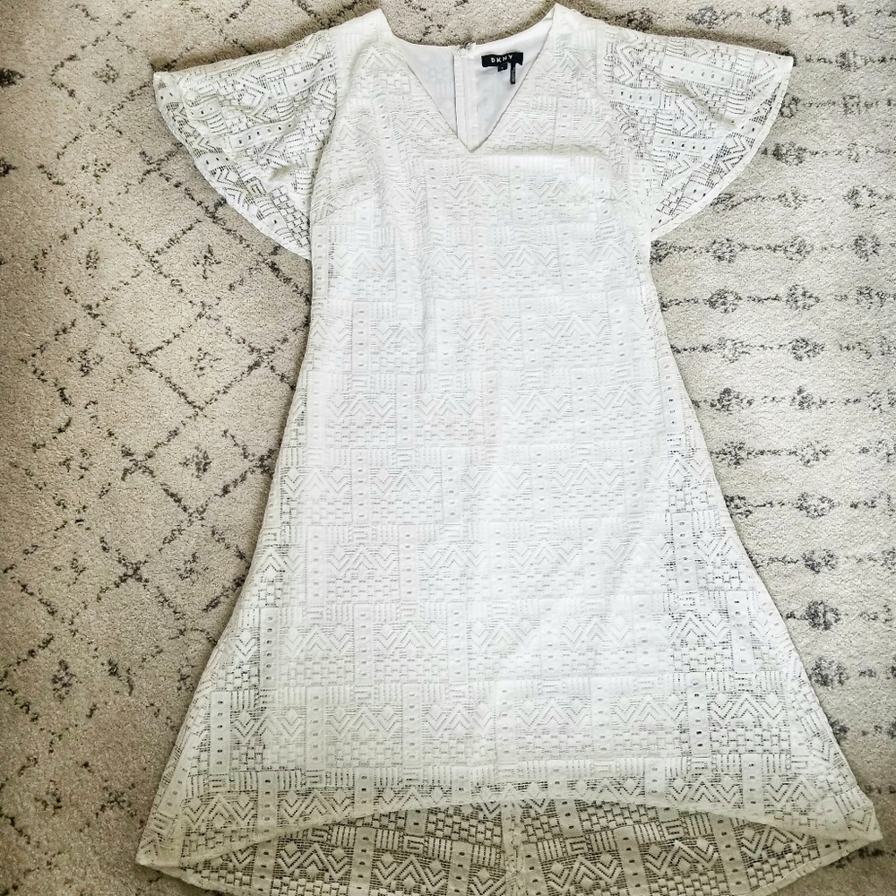 DKNY lace dress white 10